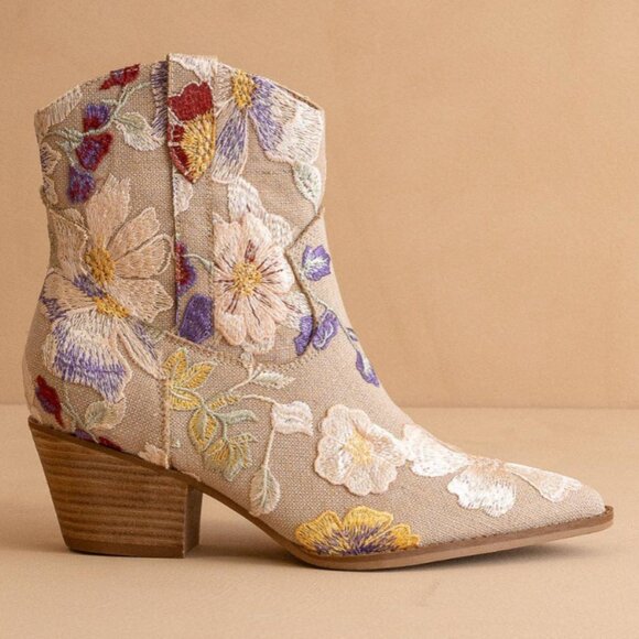 The Jolene Floral Embroidered Western Boots - Picture 1 of 4